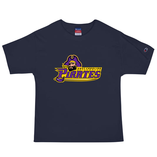 Signature | Champion T-Shirt | ECU Club Womens Lacrosse | Pirate Emblem Logo