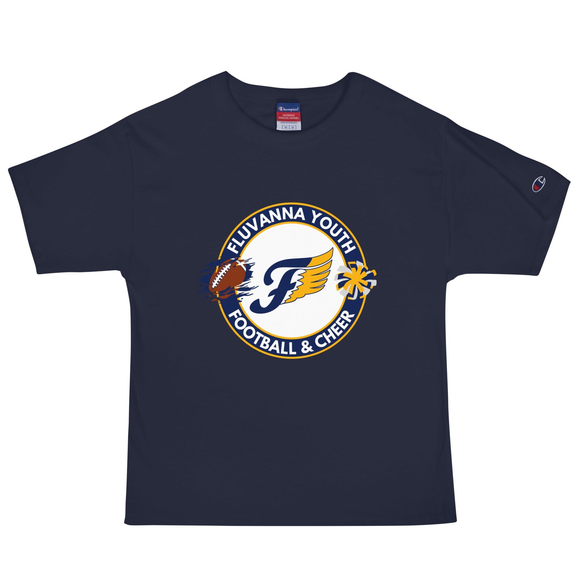Signature | Champion T-Shirt | Fluvanna Youth Football and Cheer | Badge Logo