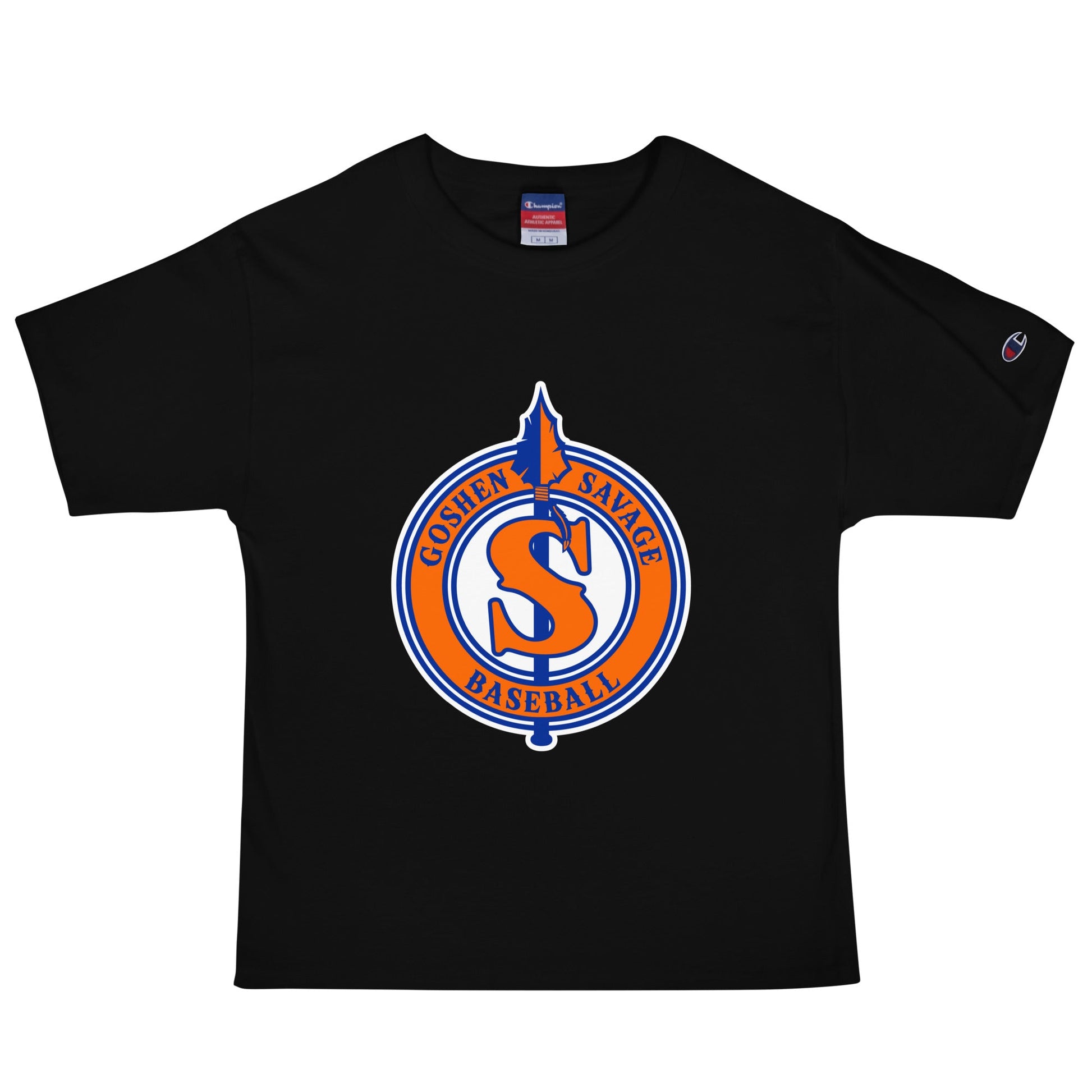 Signature | Champion T-Shirt | Goshen Savage Baseball | Badge Logo