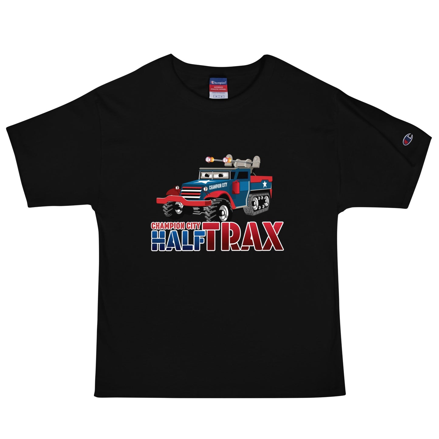 Signature | Champion T-Shirt | Half Trax Baseball | Mascot Logo