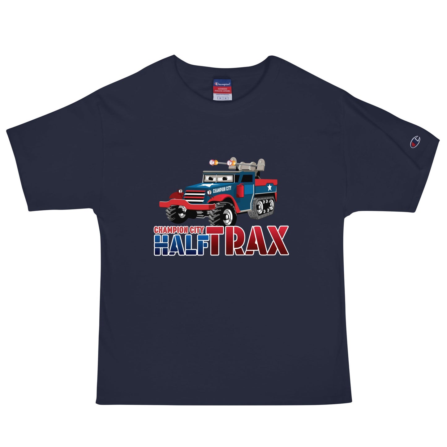 Signature | Champion T-Shirt | Half Trax Baseball | Mascot Logo