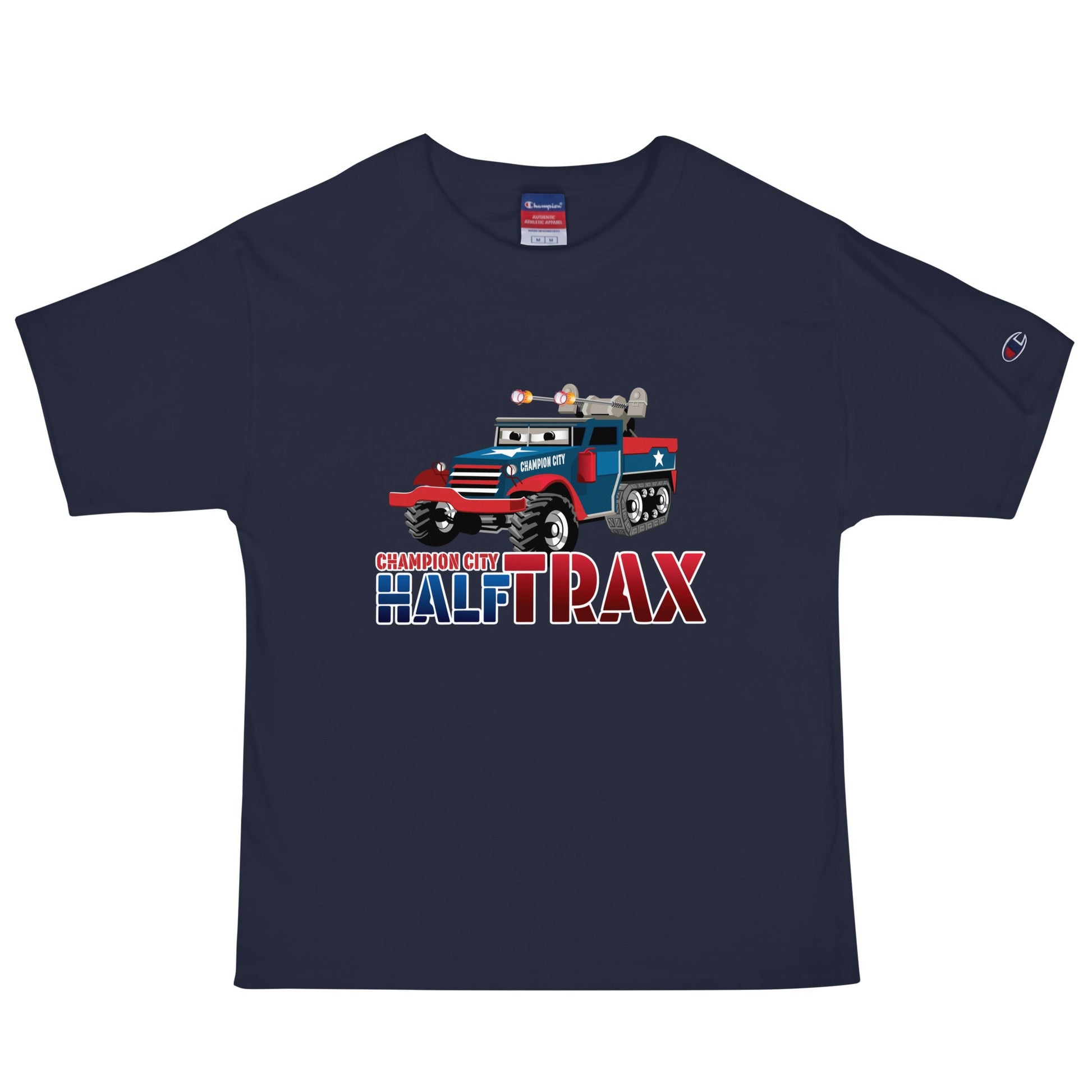 Signature | Champion T-Shirt | Half Trax Baseball | Mascot Logo