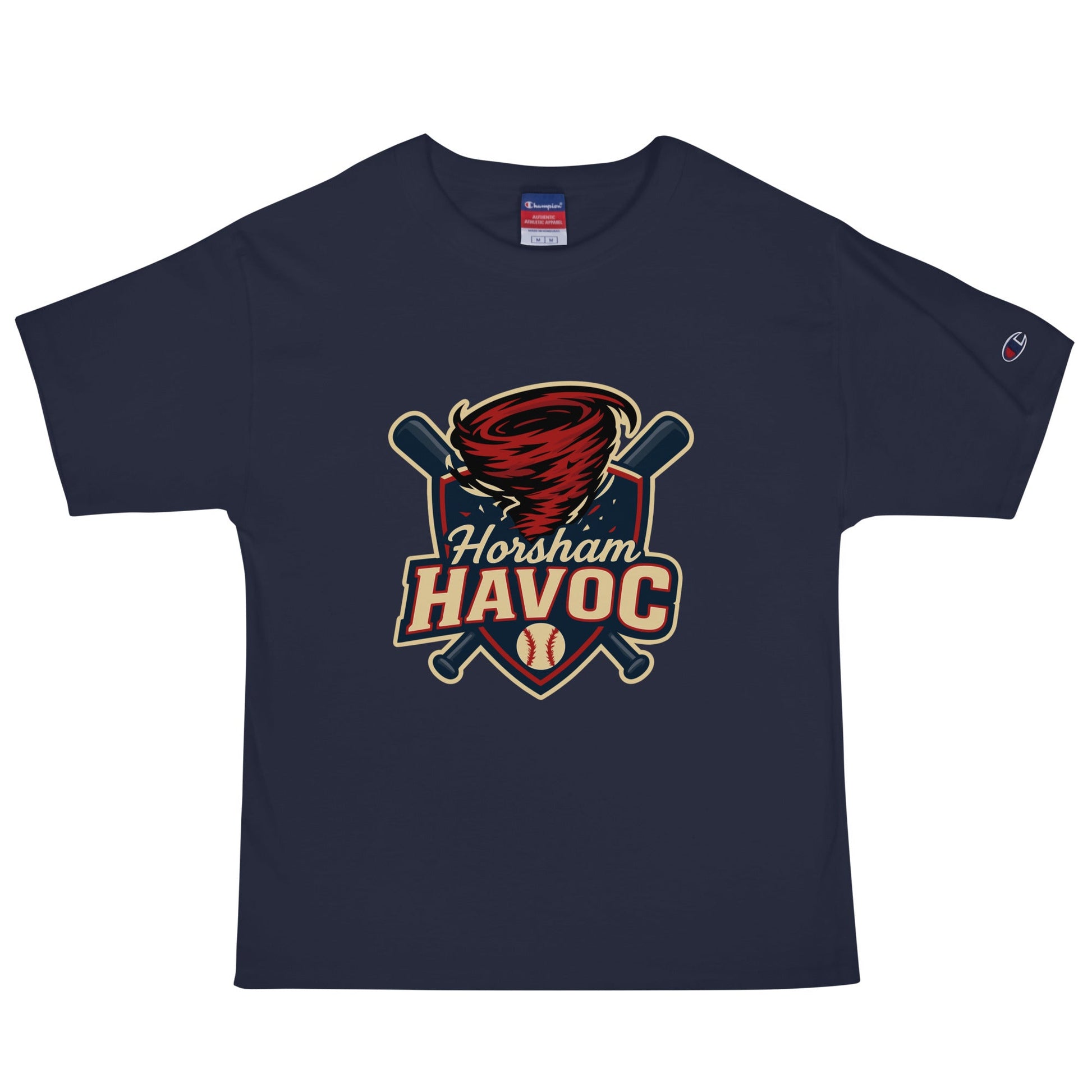 Signature | Champion T-Shirt | Horsham Travel Baseball | Havoc Logo