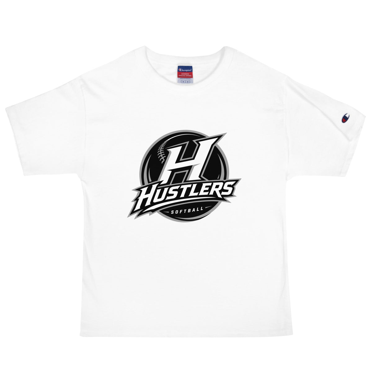 Signature | Champion T-Shirt | Hustlers Softball | Crest Logo