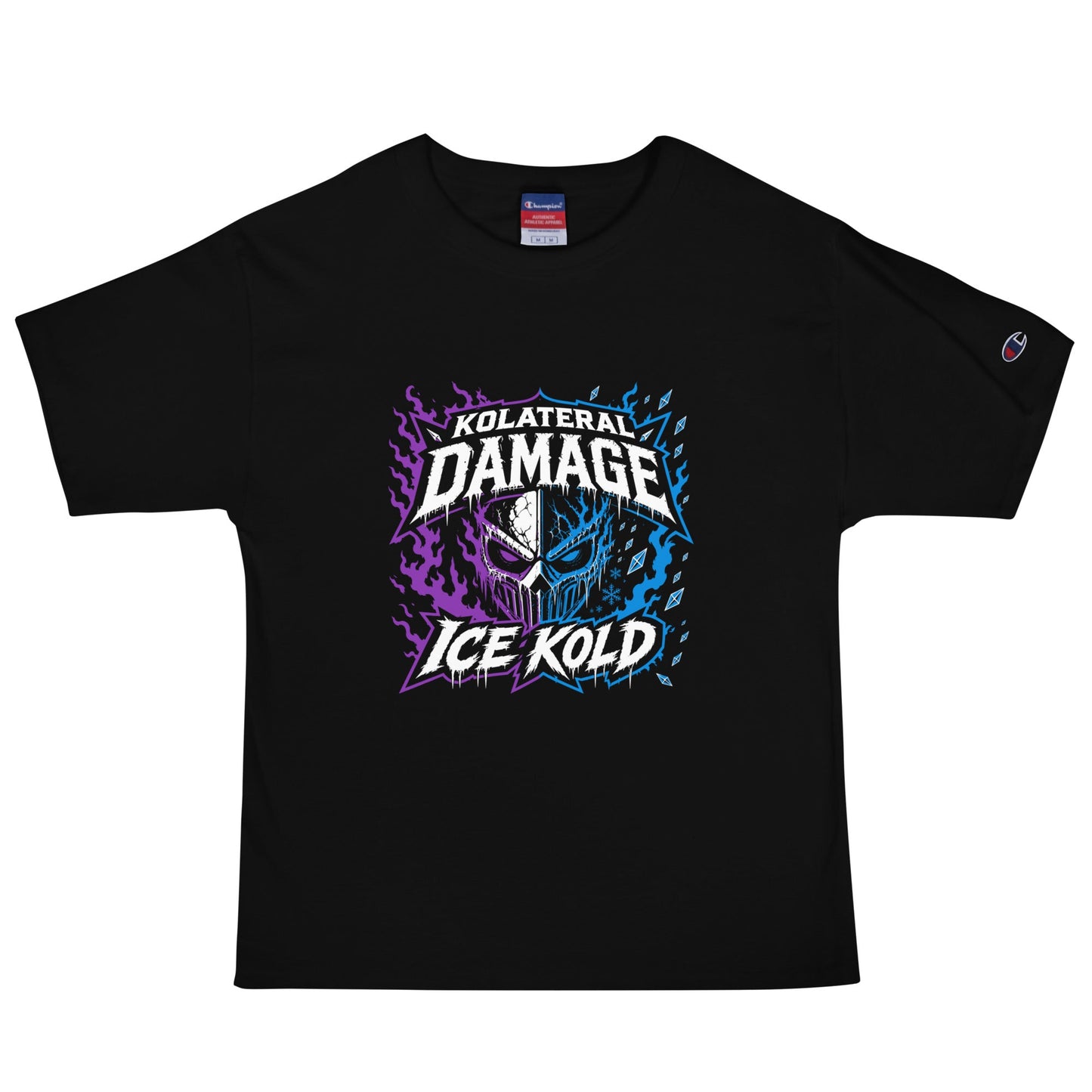 Signature | Champion T-Shirt | Kolateral Damage E-Sports | Ice Kold Crest Logo