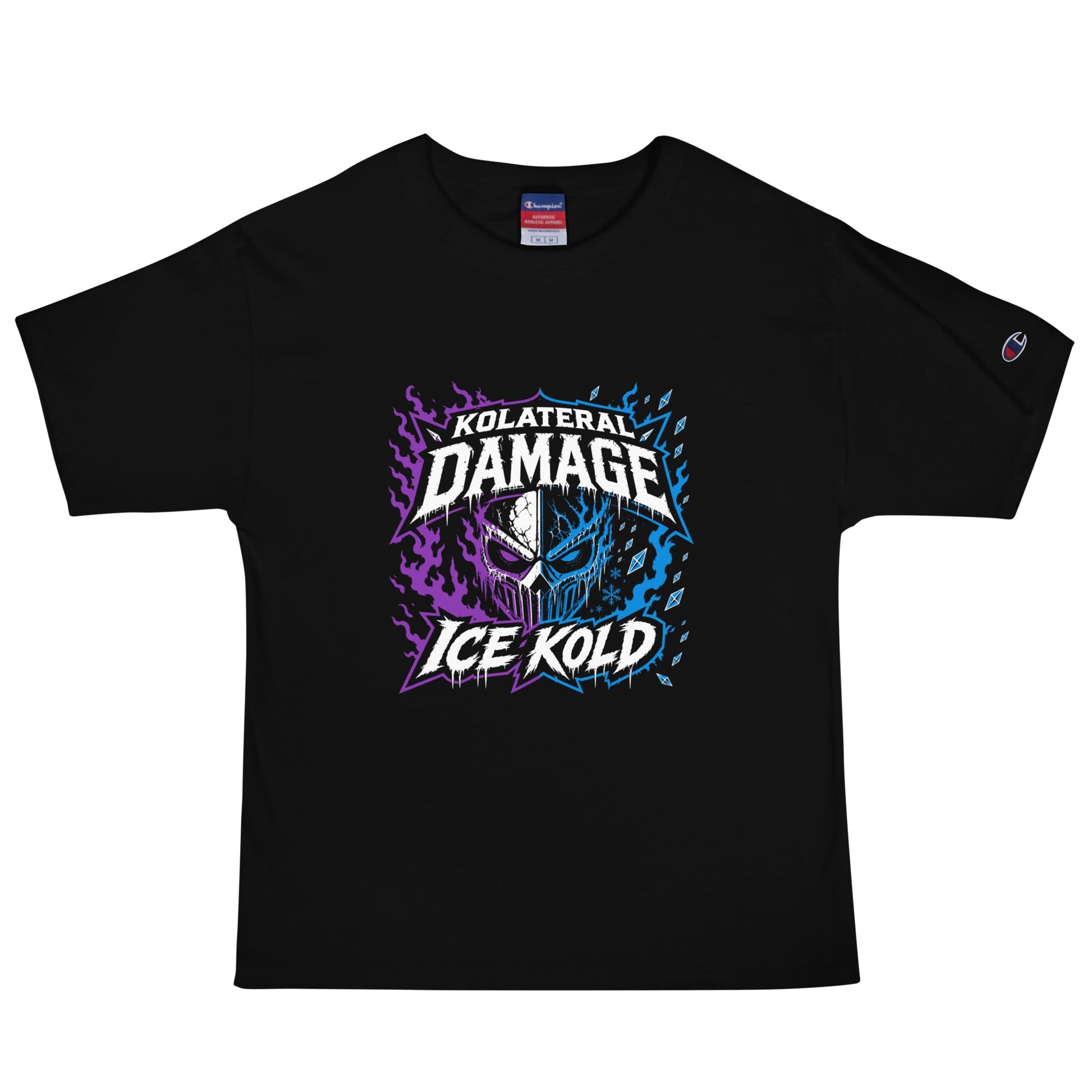 Signature | Champion T-Shirt | Kolateral Damage E-Sports | Ice Kold Crest Logo