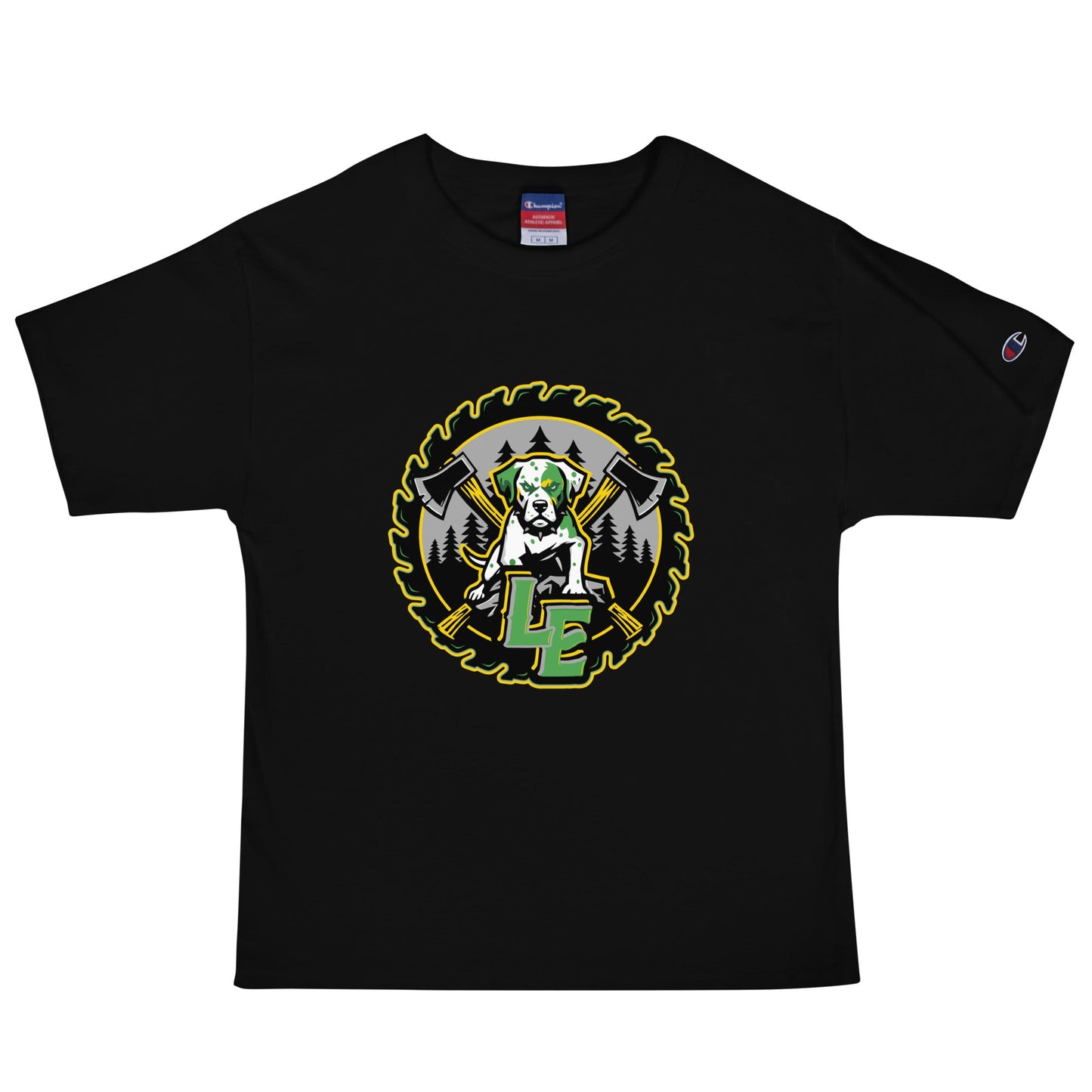 Signature | Champion T-Shirt | Lake Erie Power Pines | Saw Logo