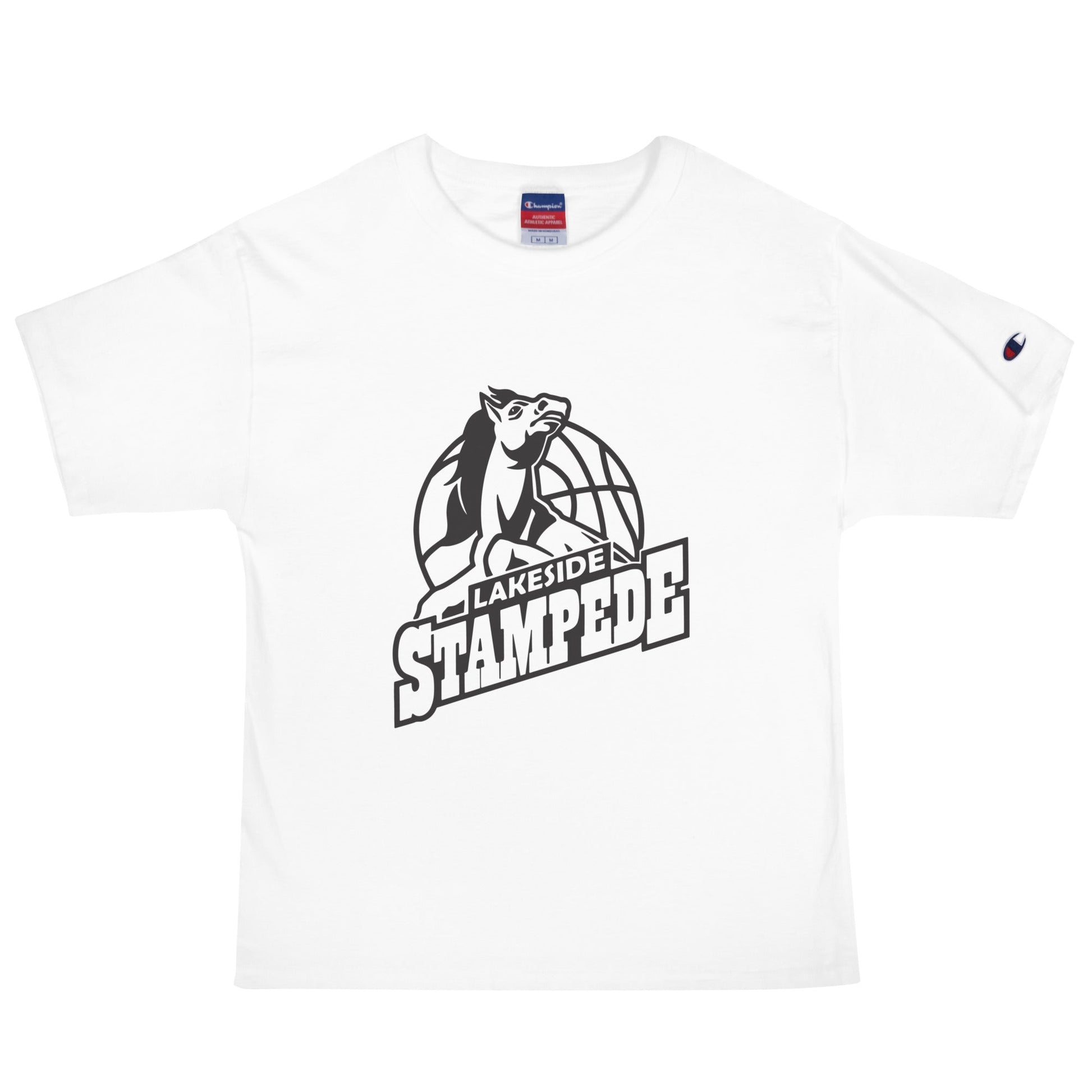 Signature | Champion T-Shirt | Lakeside Stampede | Basketball Mascot Logo