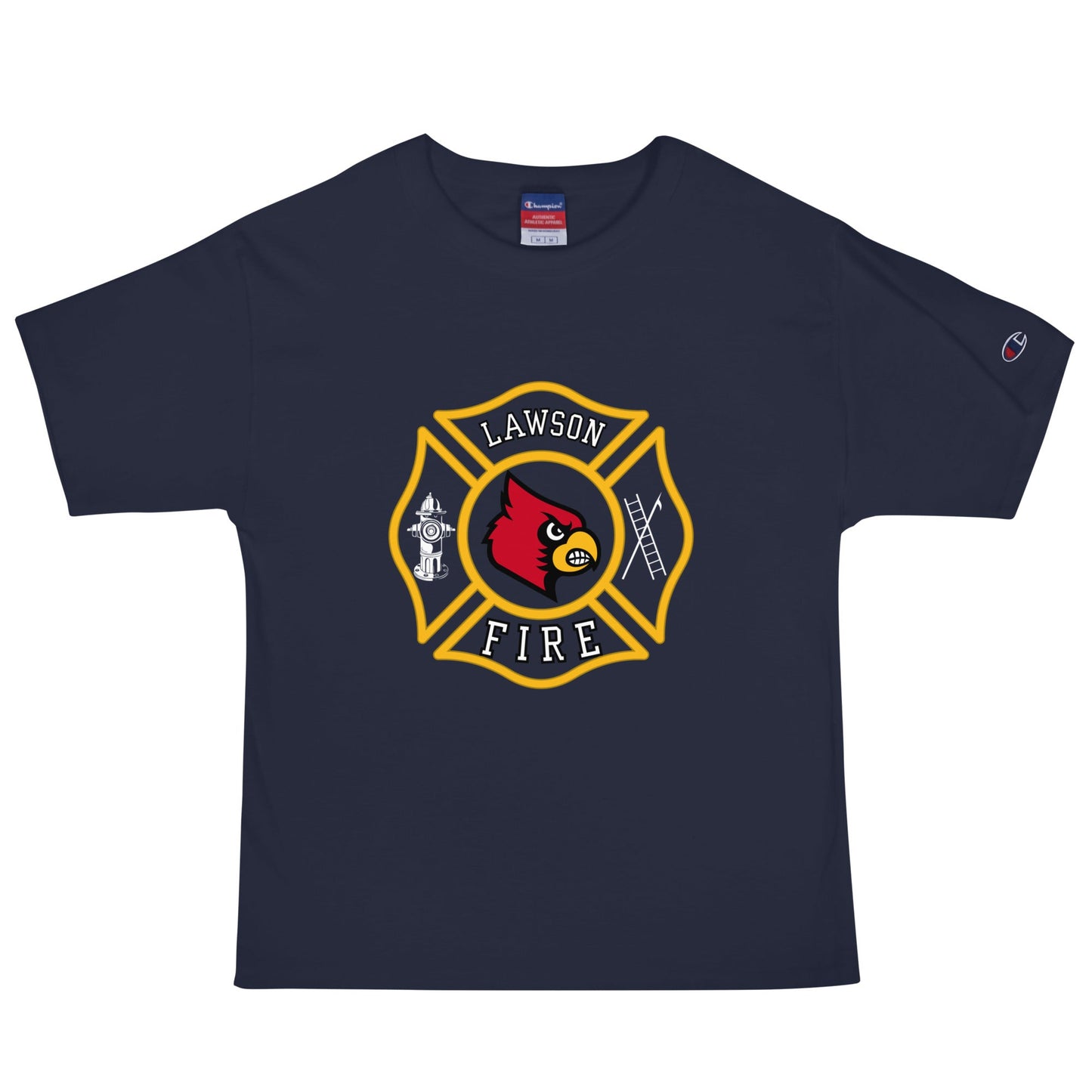 Signature | Champion T-Shirt | Lawson Fire Department | Crest Logo