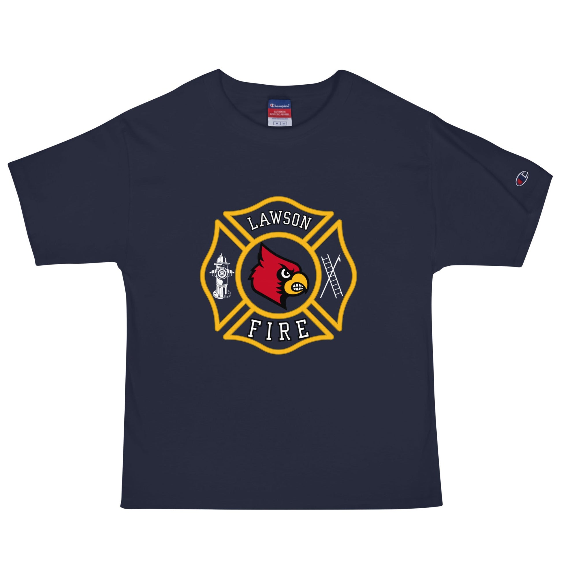 Signature | Champion T-Shirt | Lawson Fire Department | Crest Logo