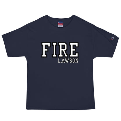 Signature | Champion T-Shirt | Lawson Fire Department | Script Logo