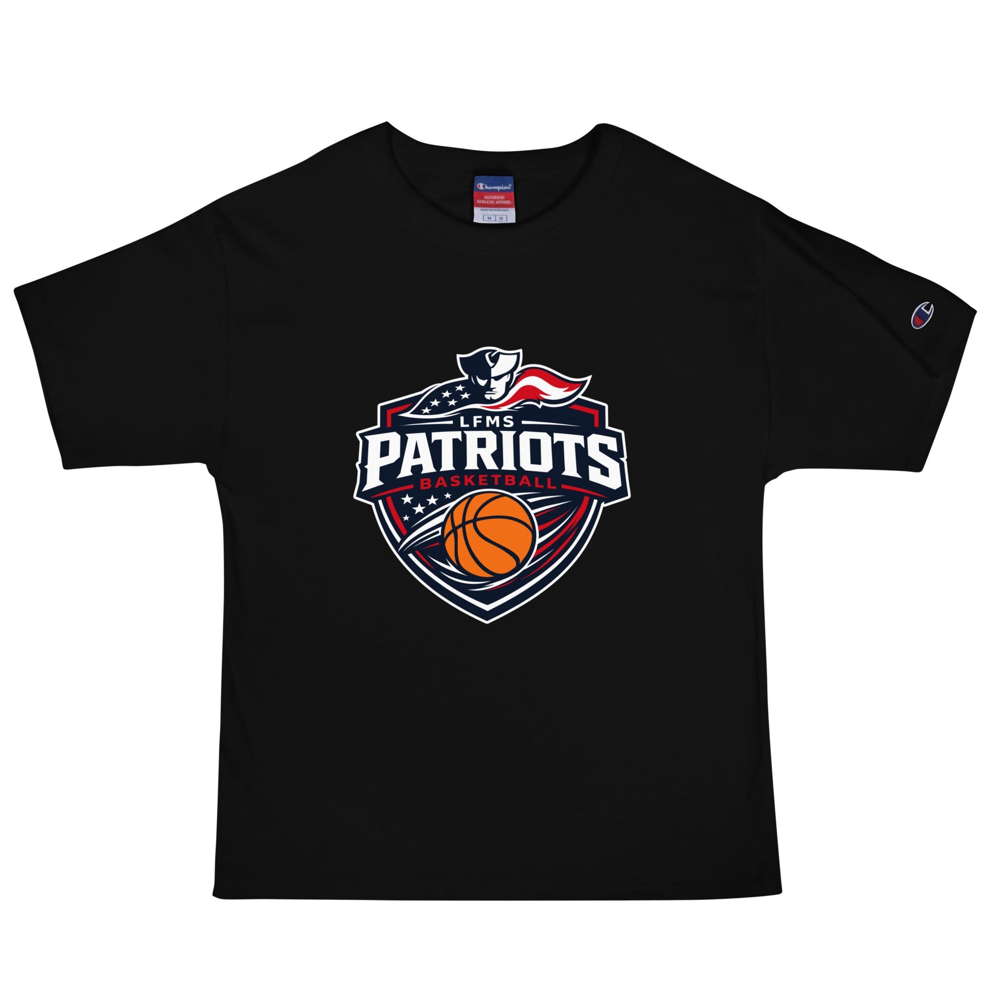 Signature | Champion T-Shirt | LFMS Athletics | Patriots Basketball Logo