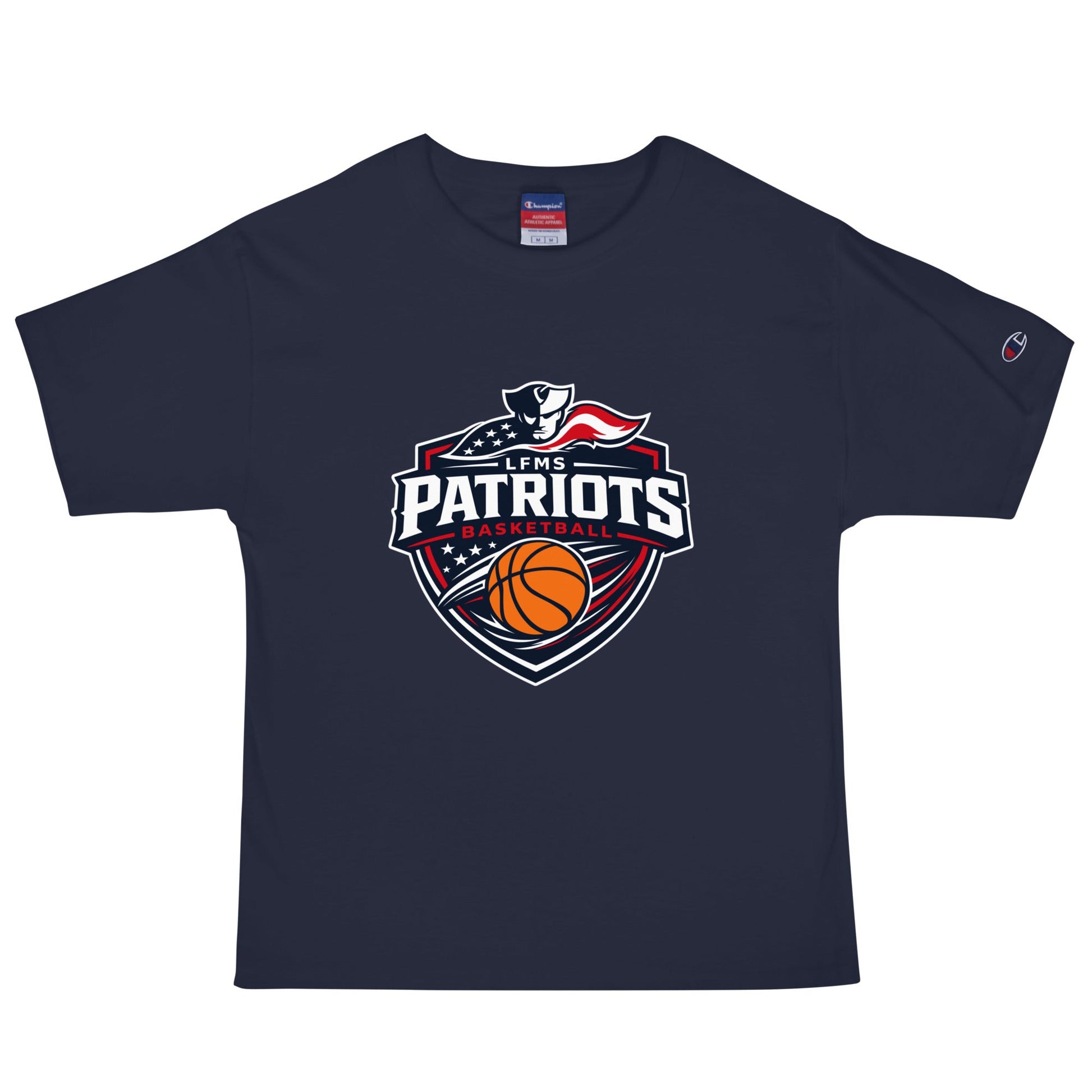 Signature | Champion T-Shirt | LFMS Athletics | Patriots Basketball Logo