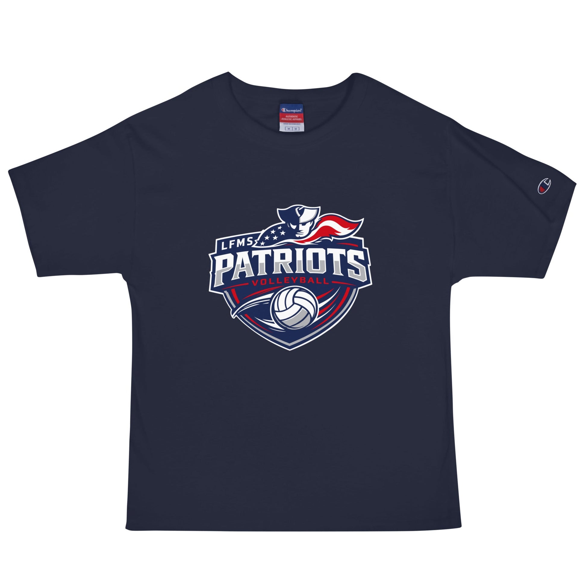 Signature | Champion T-Shirt | LFMS Athletics | Patriots Volleyball Logo