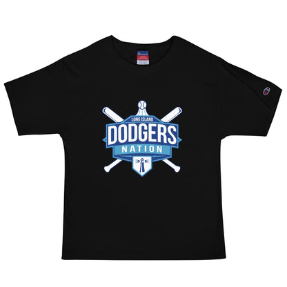 Signature | Champion T-Shirt | LI Dodgers Nation | Varsity Crest Logo
