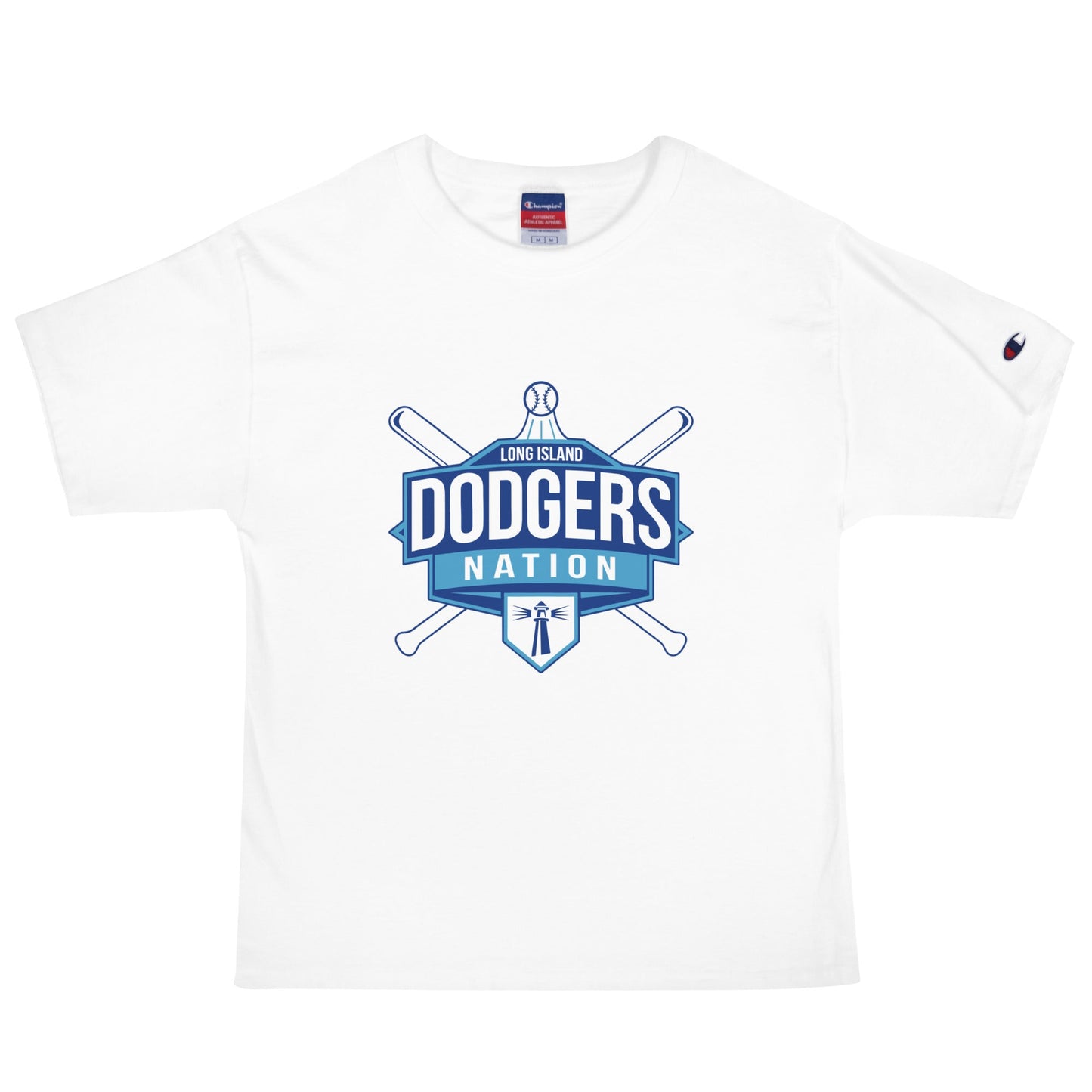 Signature | Champion T-Shirt | LI Dodgers Nation | Varsity Crest Logo