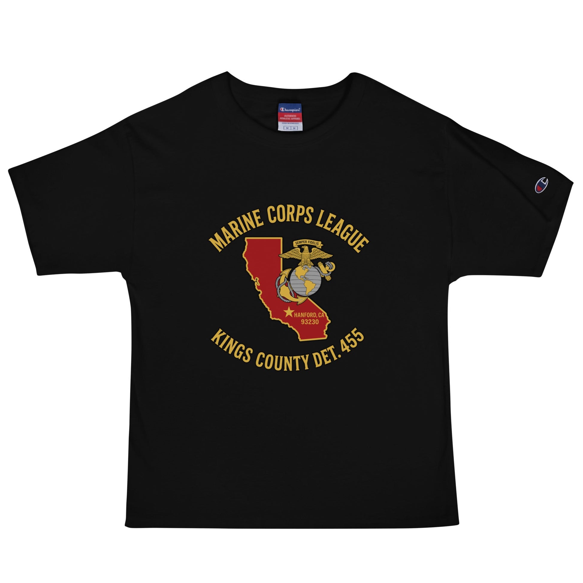 Signature | Champion T-Shirt | Marine Corps League kings County Det 455 | Crest Logo
