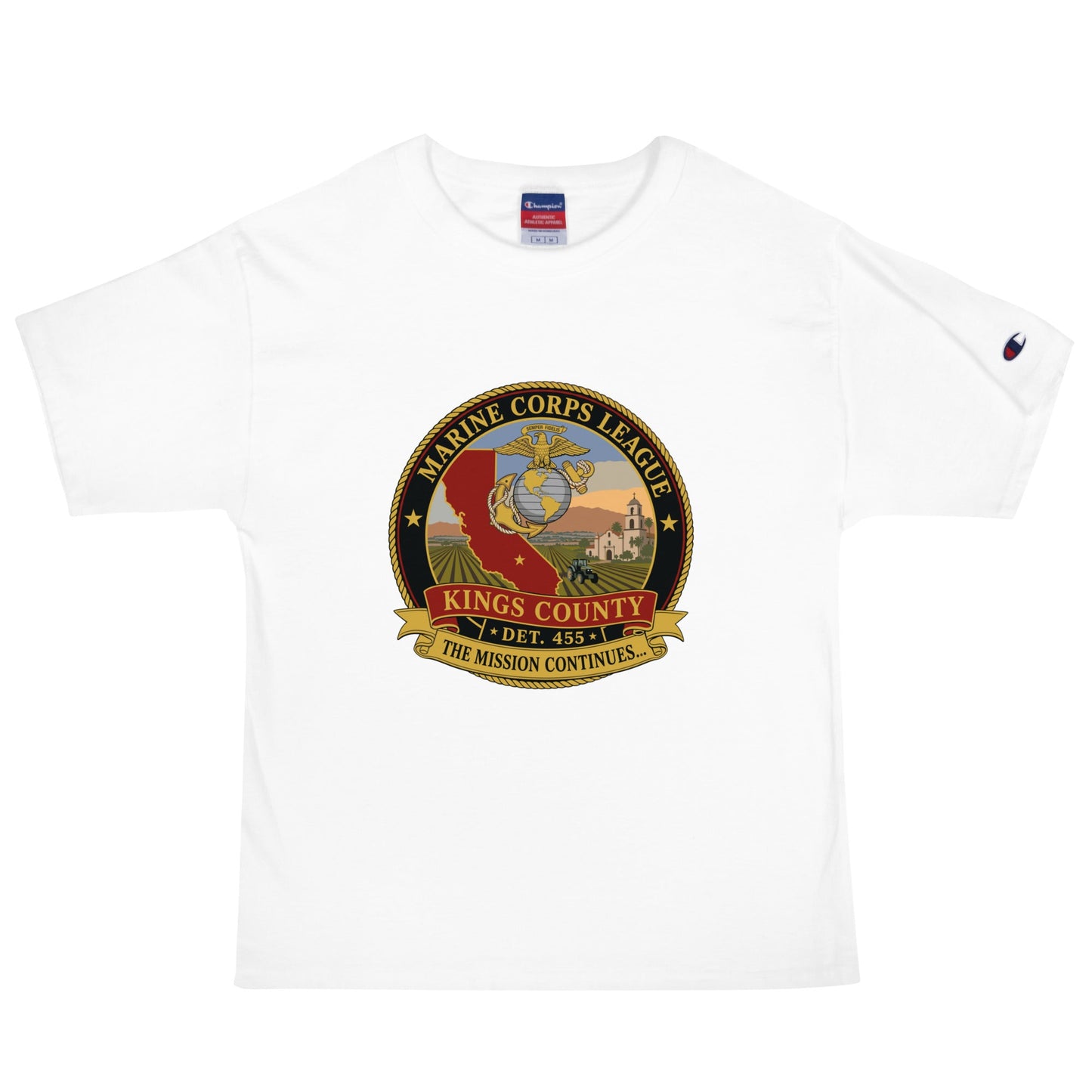 Signature | Champion T-Shirt | Marine Corps League kings County Det 455 | Shield Logo