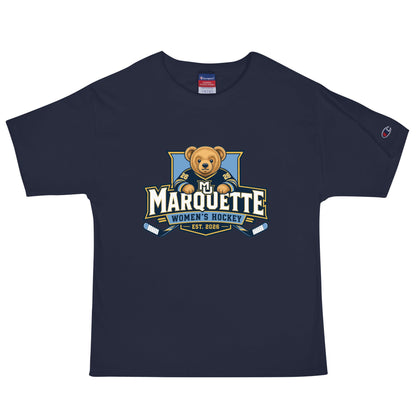 Signature | Champion T-Shirt | Marquette University Women's Hockey | Bear Athletics Logo