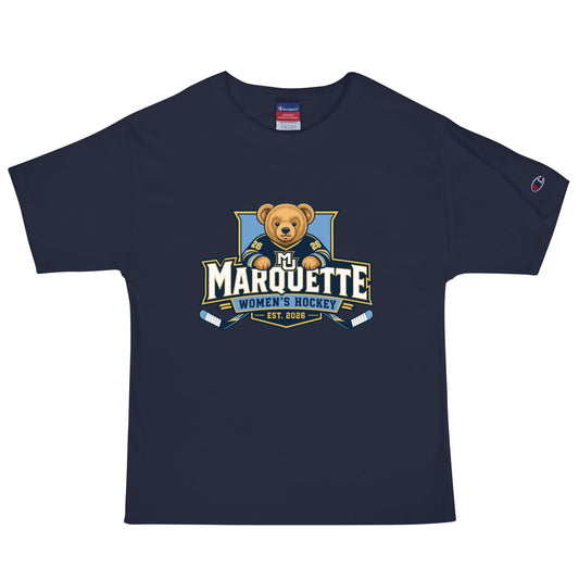 Signature | Champion T-Shirt | Marquette University Women's Hockey | Bear Athletics Logo