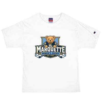 Signature | Champion T-Shirt | Marquette University Women's Hockey | Bear Athletics Logo