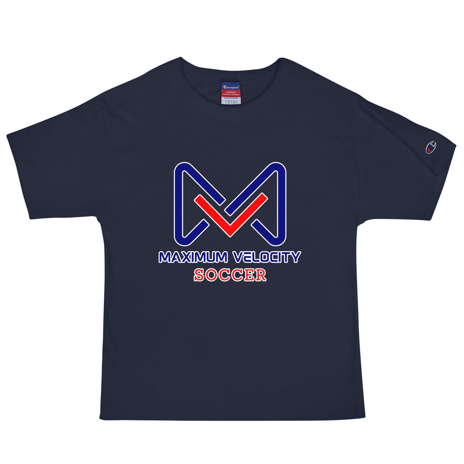 Signature | Champion T-Shirt | Maximum Velocity Youth Sports | Crest Logo