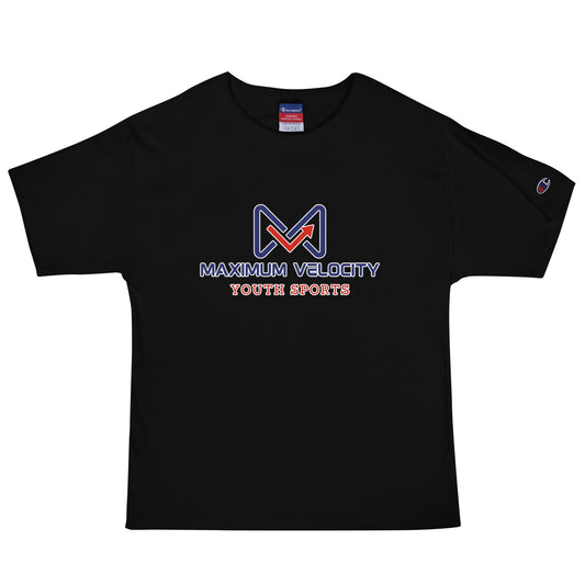 Signature | Champion T-Shirt | Maximum Velocity Youth Sports | Emblem Logo
