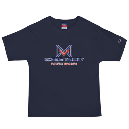 Signature | Champion T-Shirt | Maximum Velocity Youth Sports | Emblem Logo