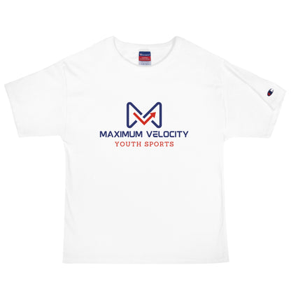 Signature | Champion T-Shirt | Maximum Velocity Youth Sports | Emblem Logo
