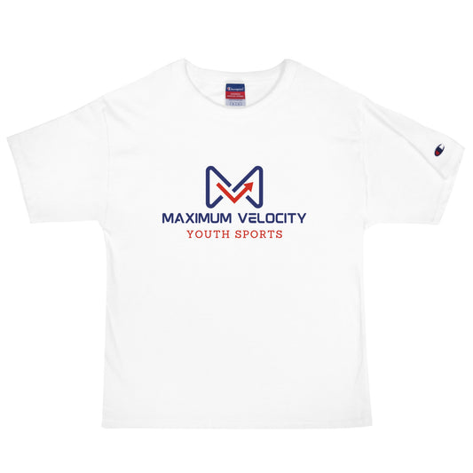 Signature | Champion T-Shirt | Maximum Velocity Youth Sports | Emblem Logo