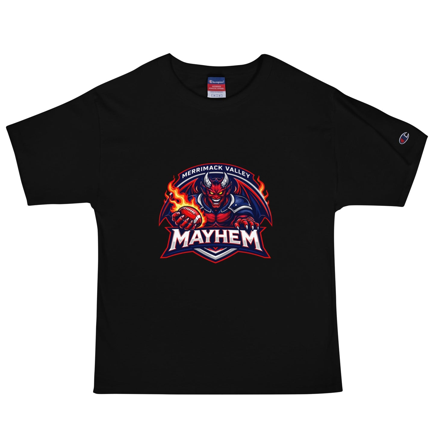 Signature | Champion T-Shirt | Merrimack Valley Mayhem | Overlord Crest Logo