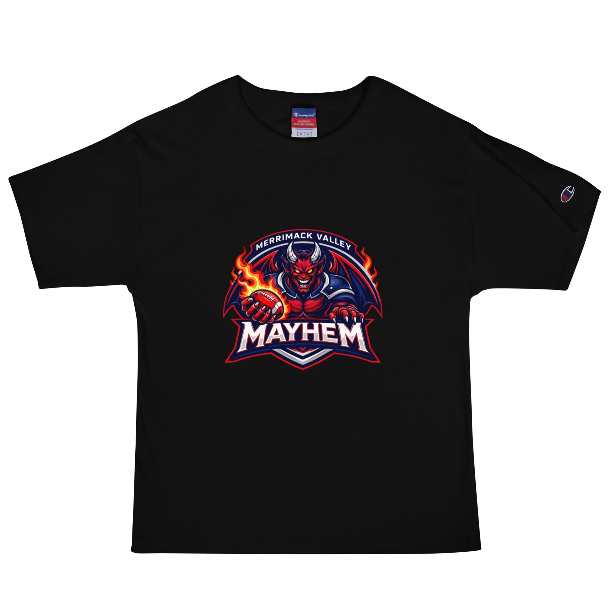 Signature | Champion T-Shirt | Merrimack Valley Mayhem | Overlord Crest Logo
