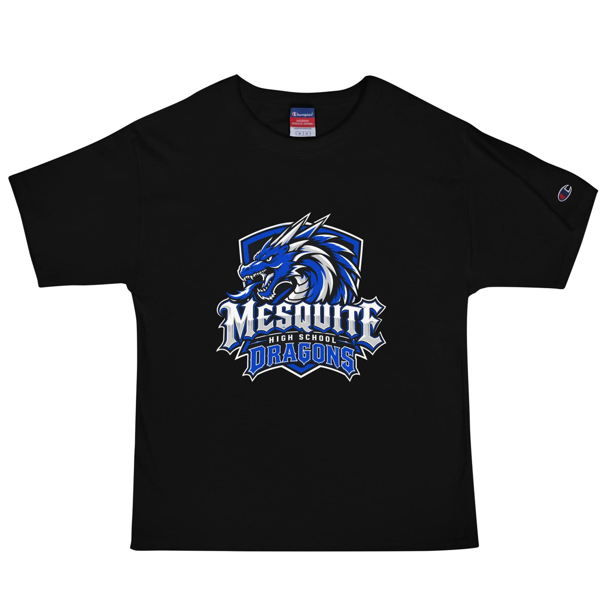 Signature | Champion T-Shirt | Mesquite High School | Emblem Logo