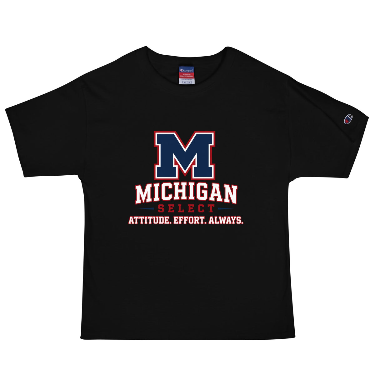 Signature | Champion T-Shirt | Michigan Select Baseball | Crest Logo