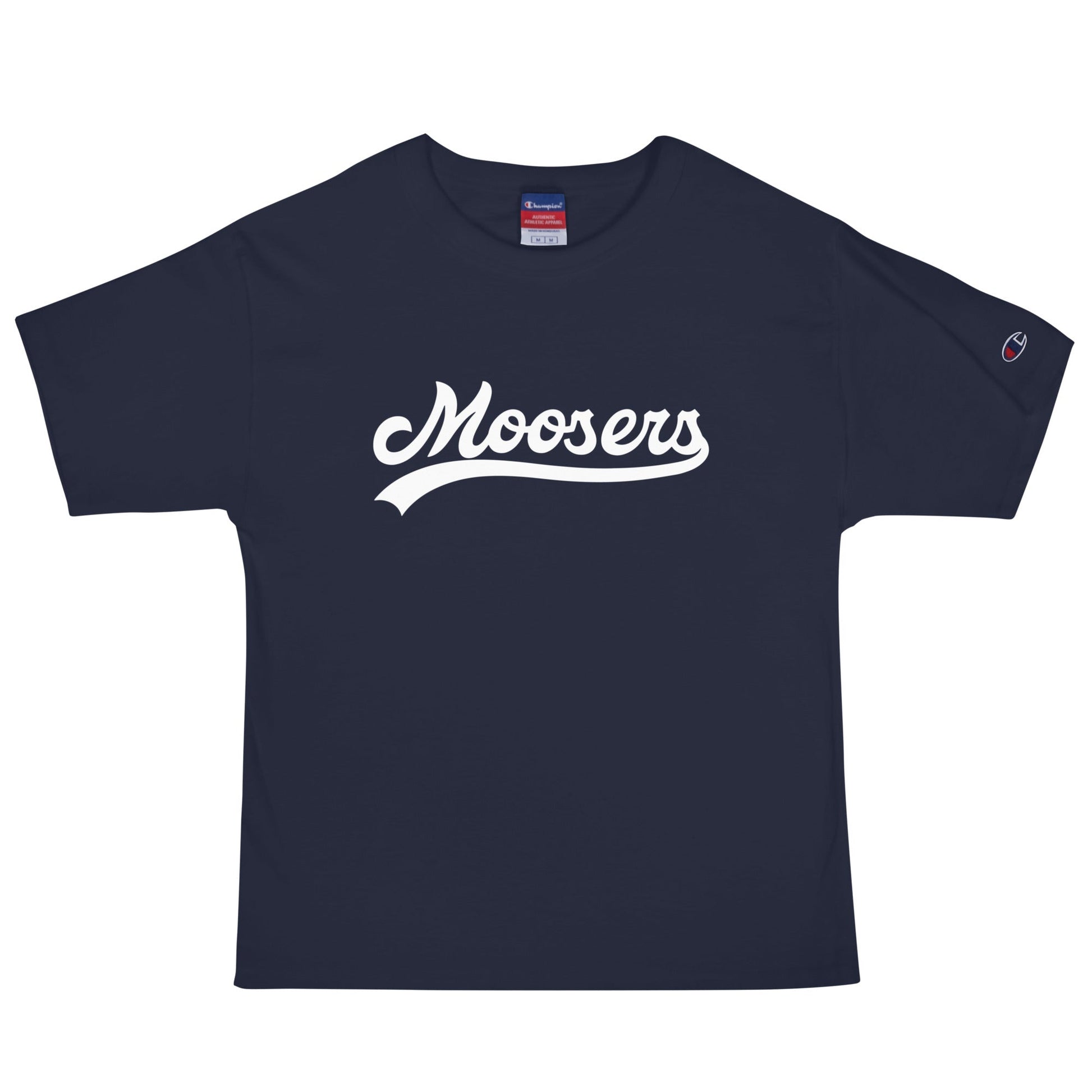 Signature | Champion T-Shirt | Moosers | Athletic Script Logo