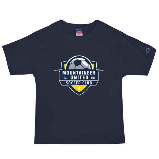 Signature | Champion T-Shirt | Mountaineer United Soccer Club | Alpine Crest Logo