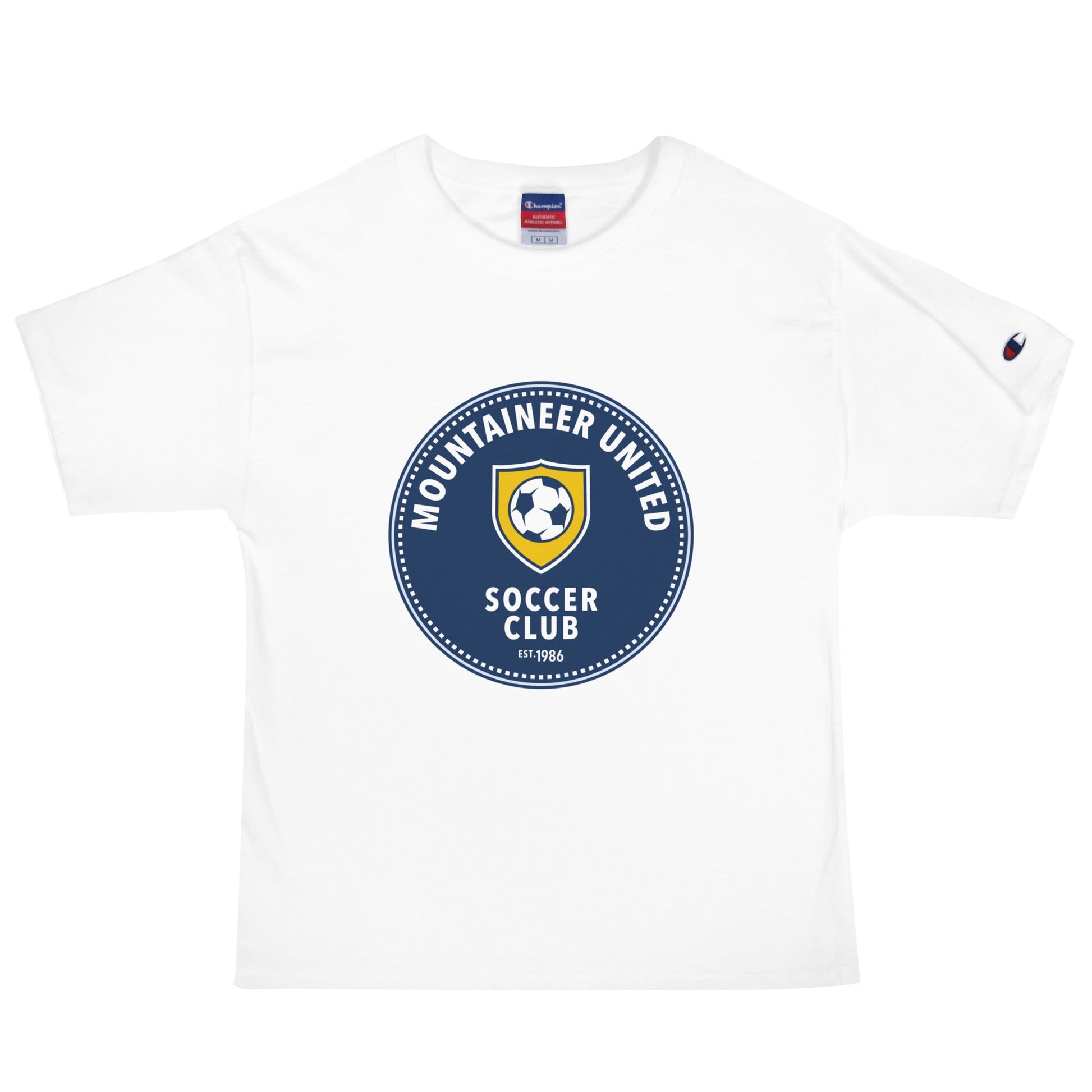 Signature | Champion T-Shirt | Mountaineer United Soccer Club | Badge Logo