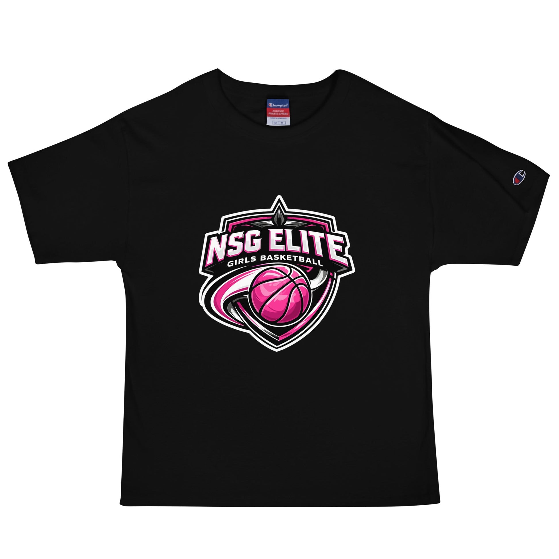 Signature | Champion T-Shirt | NSG Elite Women’s Basketball | Vanguard Shield Logo