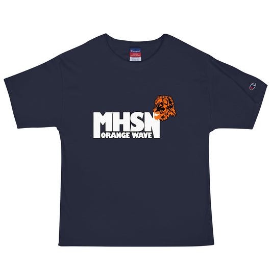 Signature | Champion T-Shirt | Orange Wave Marching Band | Crest Logo