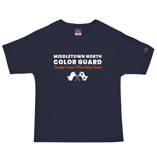 Signature | Champion T-Shirt | Orange Wave Marching Band | Modern Script Logo