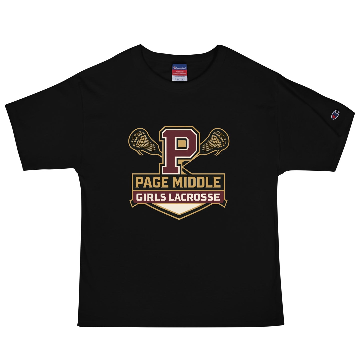 Signature | Champion T-Shirt | Page Middle Girls Lacrosse | Block P Logo