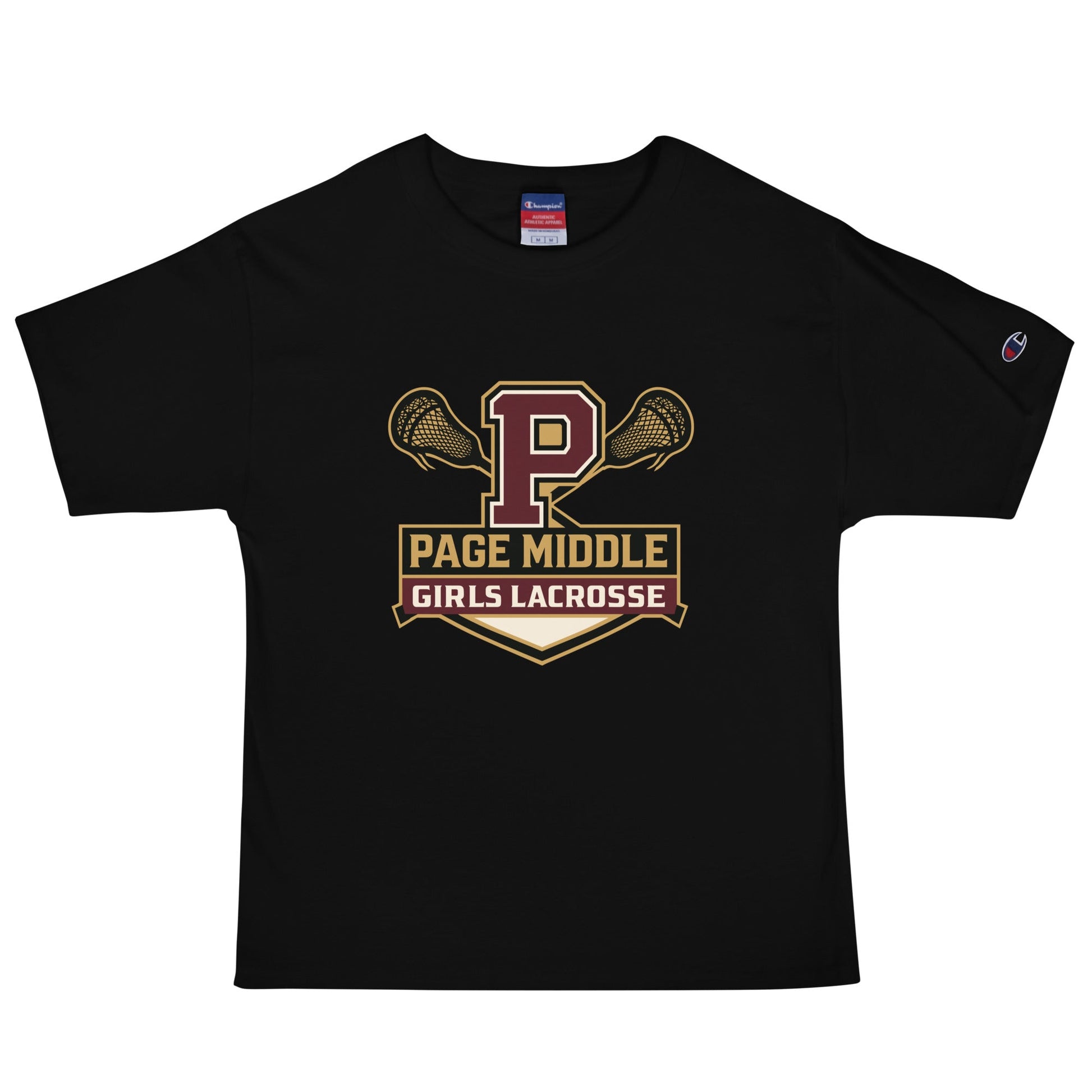 Signature | Champion T-Shirt | Page Middle Girls Lacrosse | Block P Logo