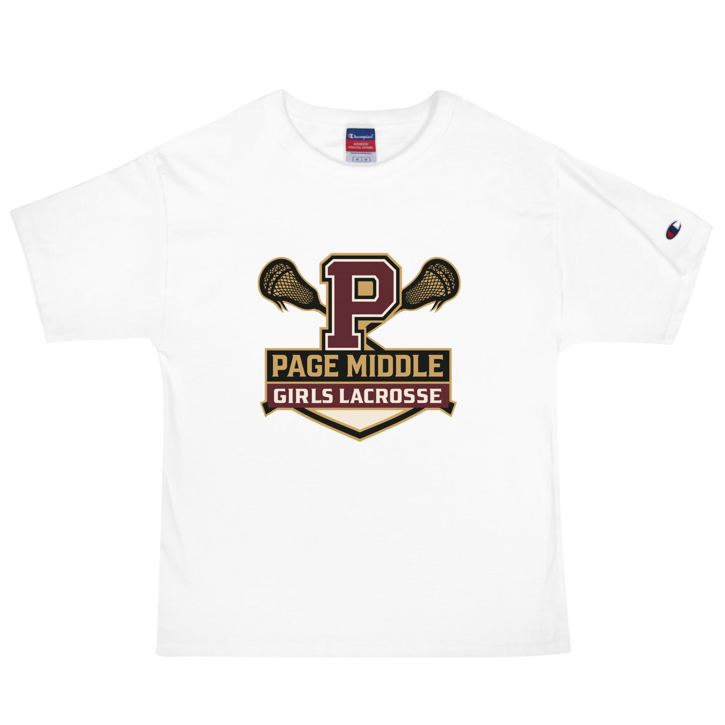 Signature | Champion T-Shirt | Page Middle Girls Lacrosse | Block P Logo