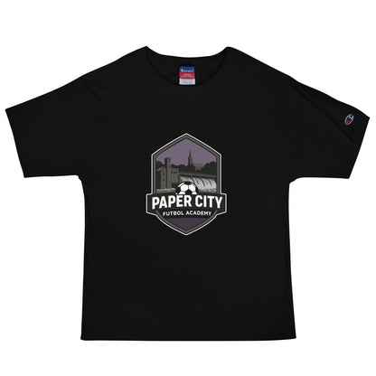 Signature | Champion T-Shirt | Paper City Futbol Academy | Vanguard Shield Logo
