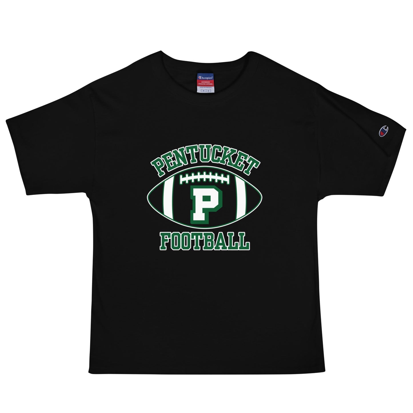 Signature | Champion T-Shirt | Pentucket Youth Football and Cheer | Varsity Badge Logo