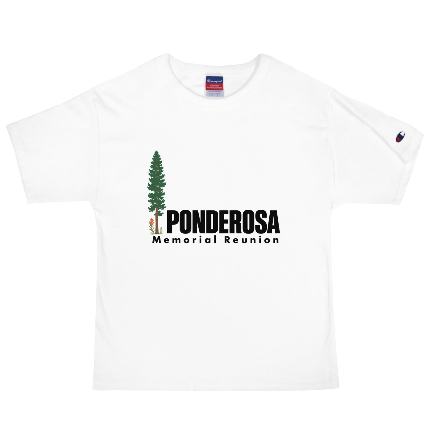 Signature | Champion T-Shirt | ponderosa reunion | Memorial Logo