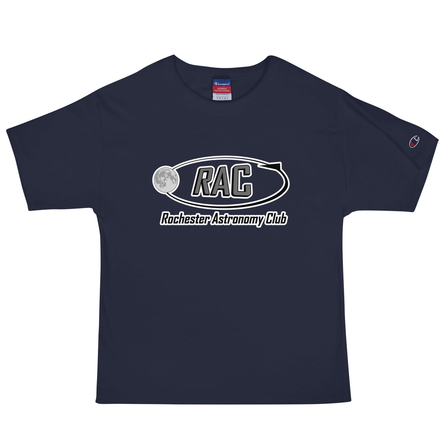 Signature | Champion T-Shirt | Rochester Astronomy Club | Orbit Logo