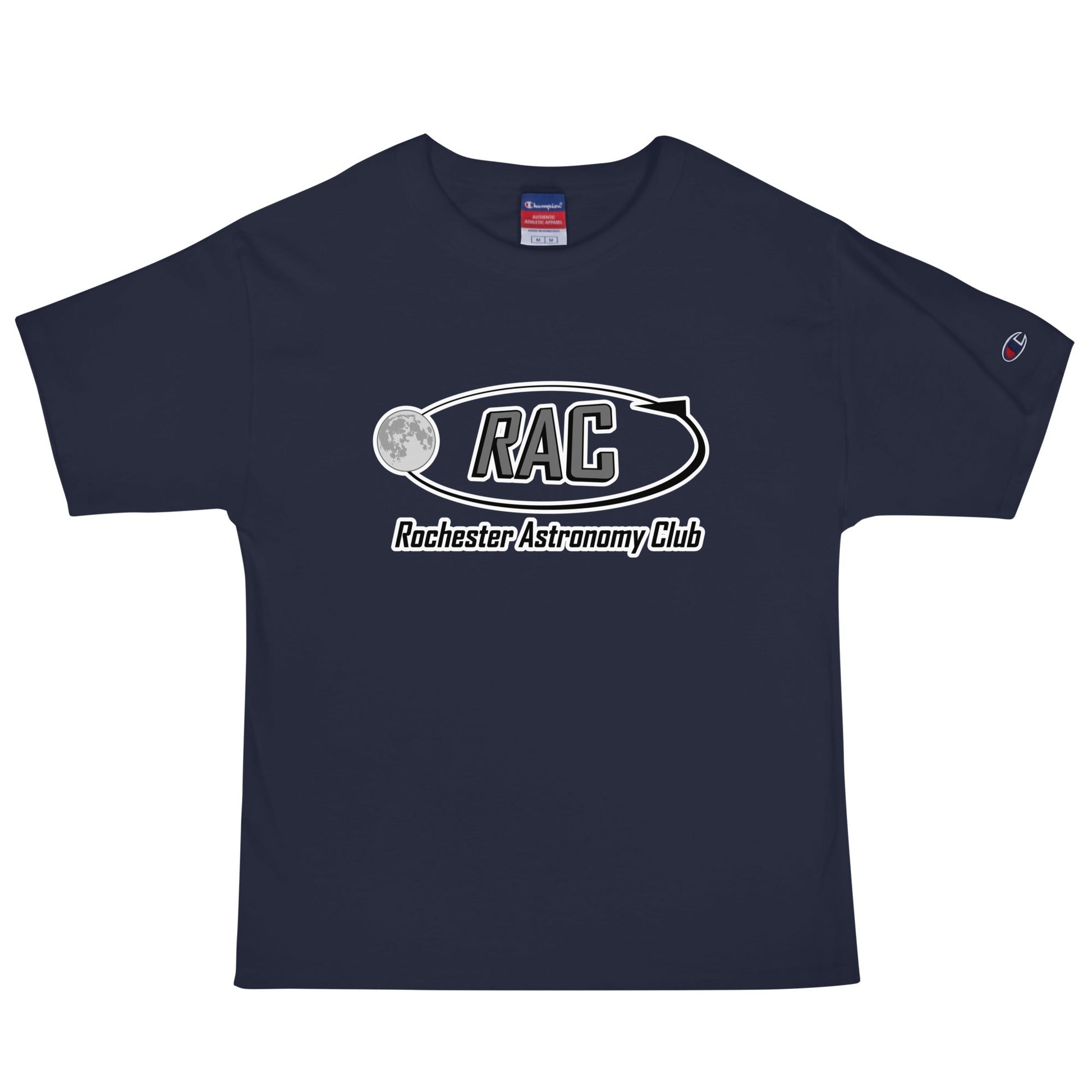 Signature | Champion T-Shirt | Rochester Astronomy Club | Orbit Logo