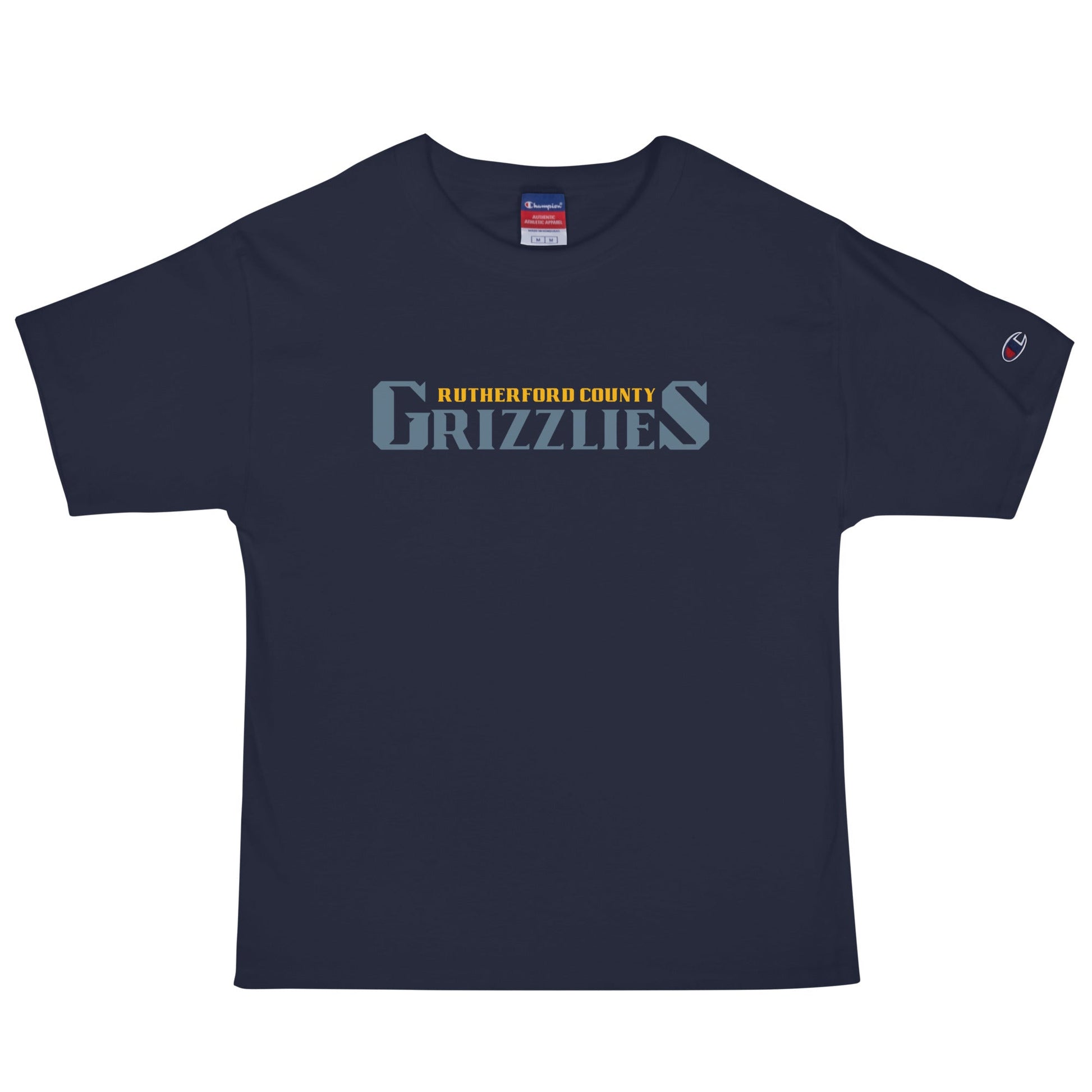 Signature | Champion T-Shirt | Rutherford County Grizzlies Football | Alt Script Logo