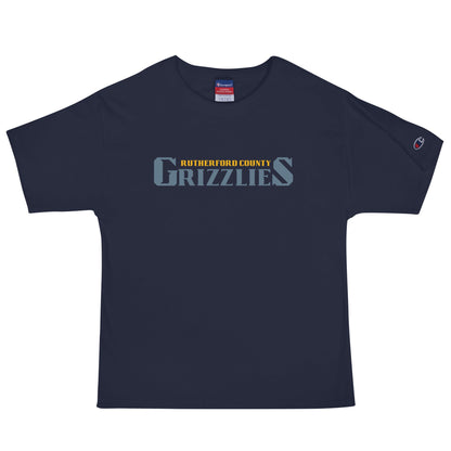 Signature | Champion T-Shirt | Rutherford County Grizzlies Football | Alt Script Logo